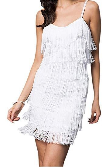 WOMEN'S SHORT ALL-OVER FRINGE FLAPPER DRESS