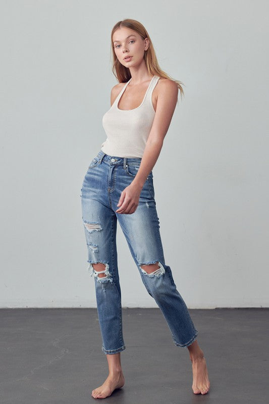 HIGH RISE GIRLFRIEND JEANS