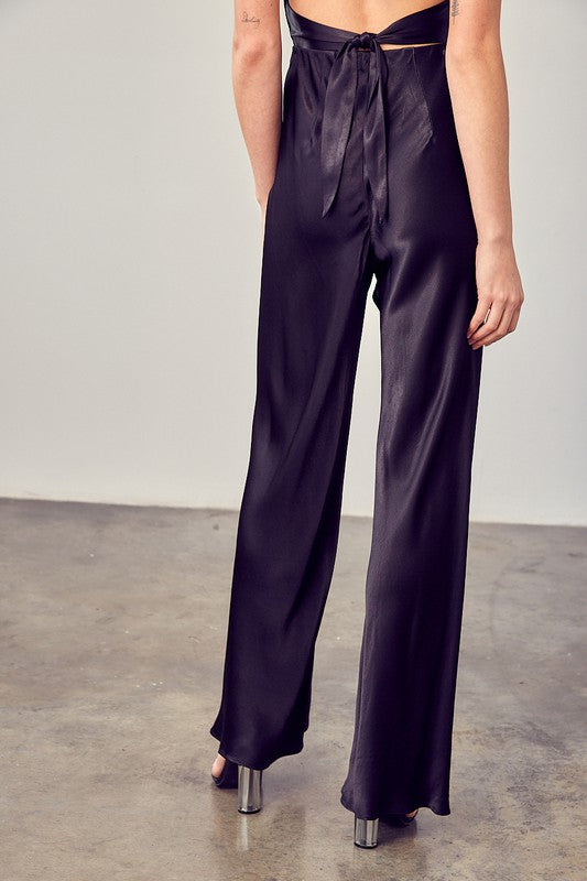 Elderine Satin Flared Pants