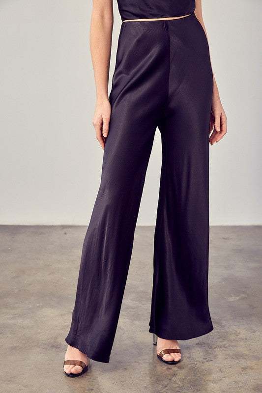 Elderine Satin Flared Pants