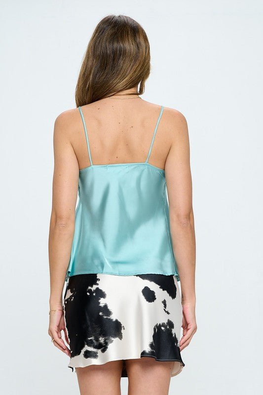 Silky Satin Tank Top - Seafoam