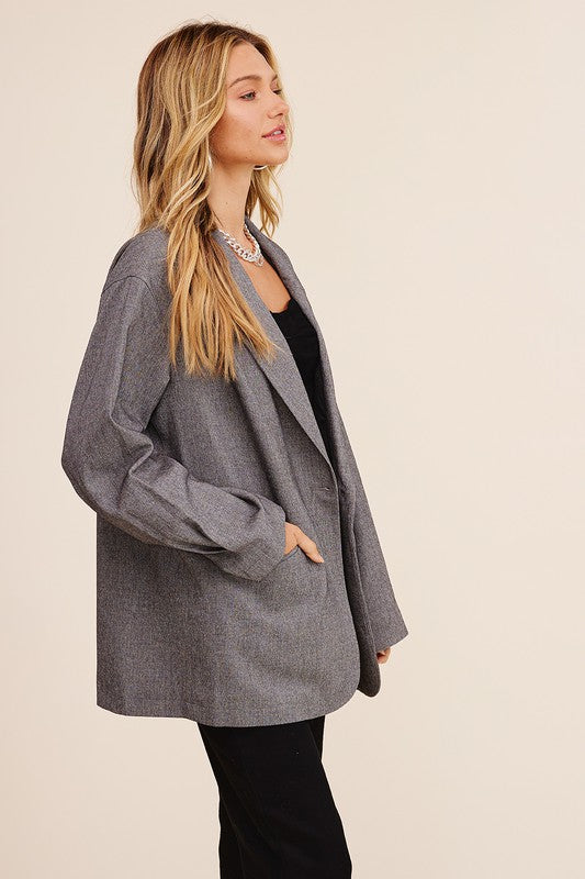 Becca Oversized Solid Blazer