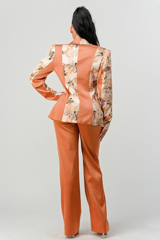 Lets Talk Business Transition Print Blazer and Pant Suit