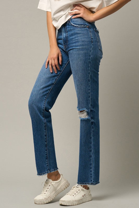 High Rise Straight Jeans