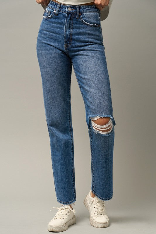 High Rise Straight Jeans