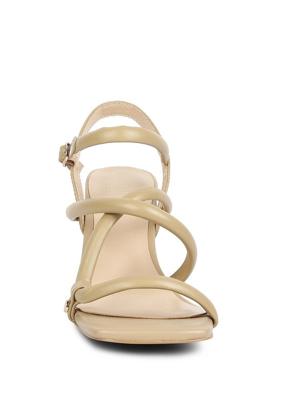 Artha Open Square Toe Block Heel Sandals