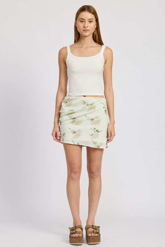 Ainsley Floral Pencil Skirt with Side Slit