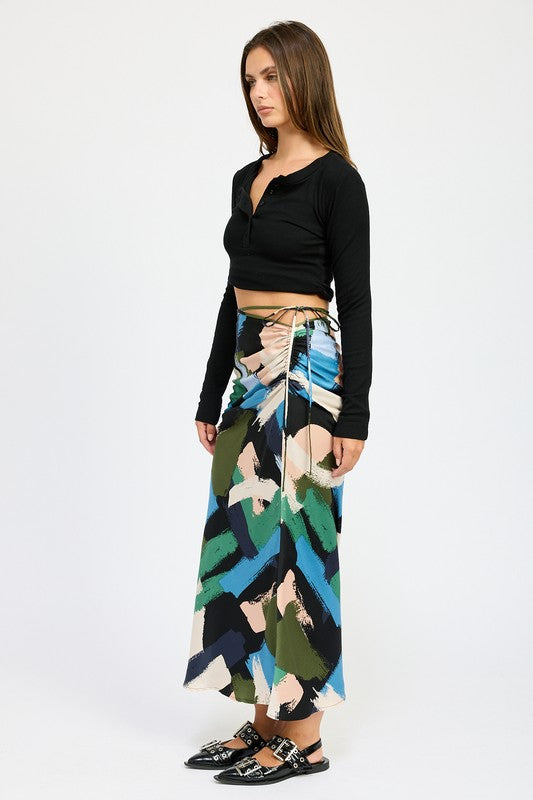 Bold Brushstrokes Midi Skirt