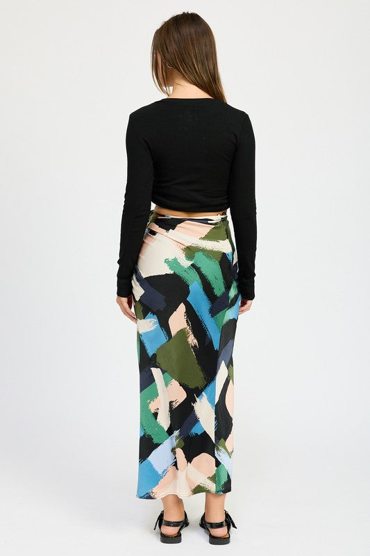 Bold Brushstrokes Midi Skirt