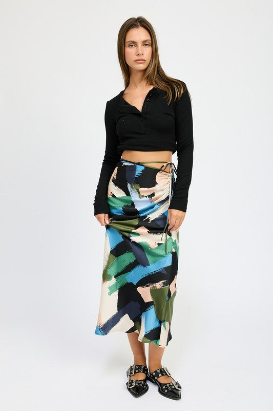 Bold Brushstrokes Midi Skirt