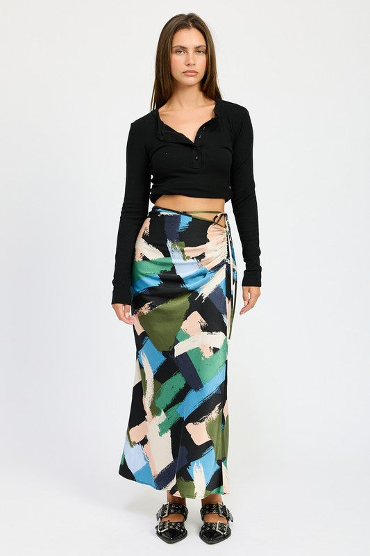 Bold Brushstrokes Midi Skirt