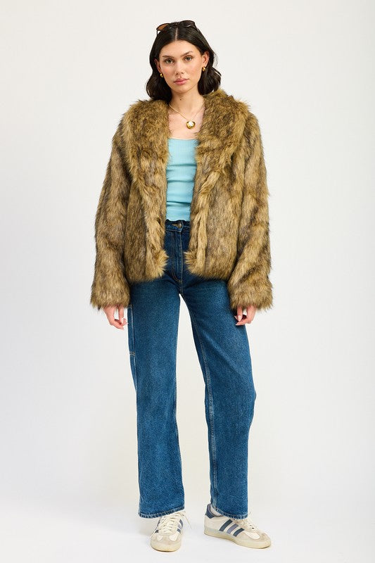 Faux Fur Cropped Jacket