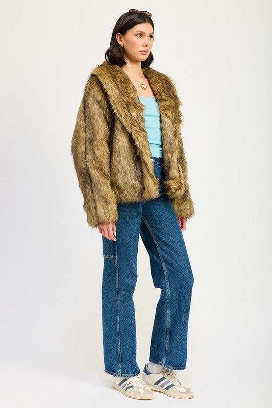 Faux Fur Cropped Jacket