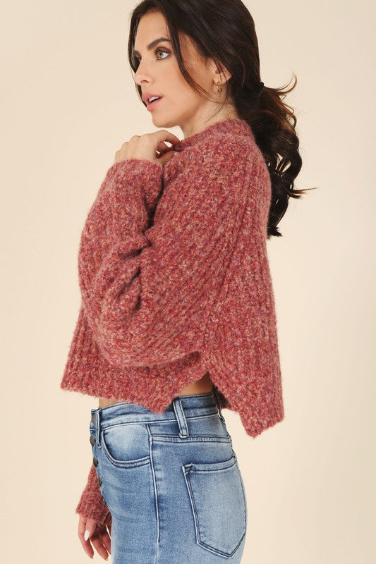 Melange multicolor sweater top