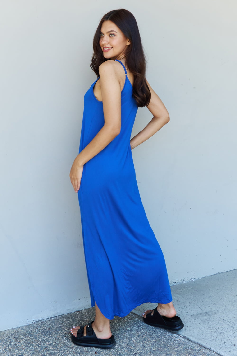 Good Energy Cami Side Slit Maxi Dress in Royal Blue (FULL SIZE XS-3XL)