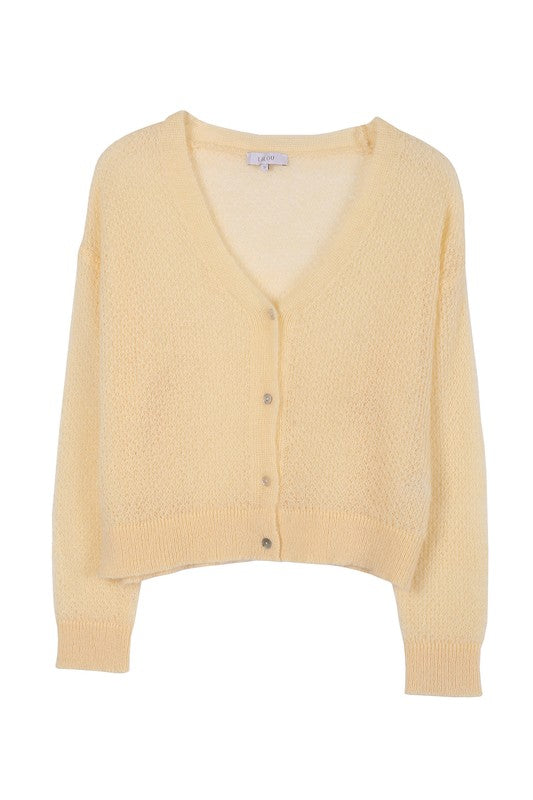 Wool blended sheer cardigan